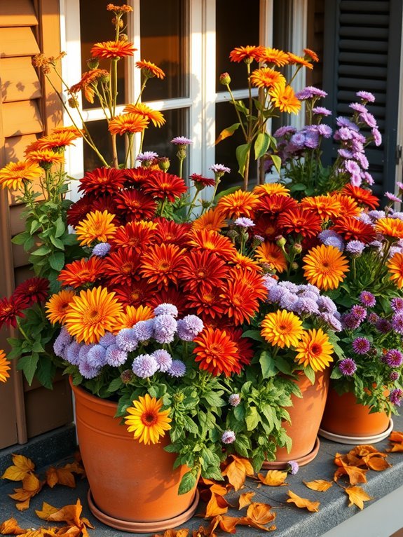 colorful fall flower display