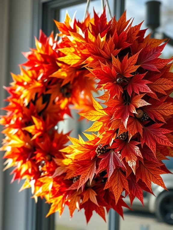 colorful fall foliage decoration