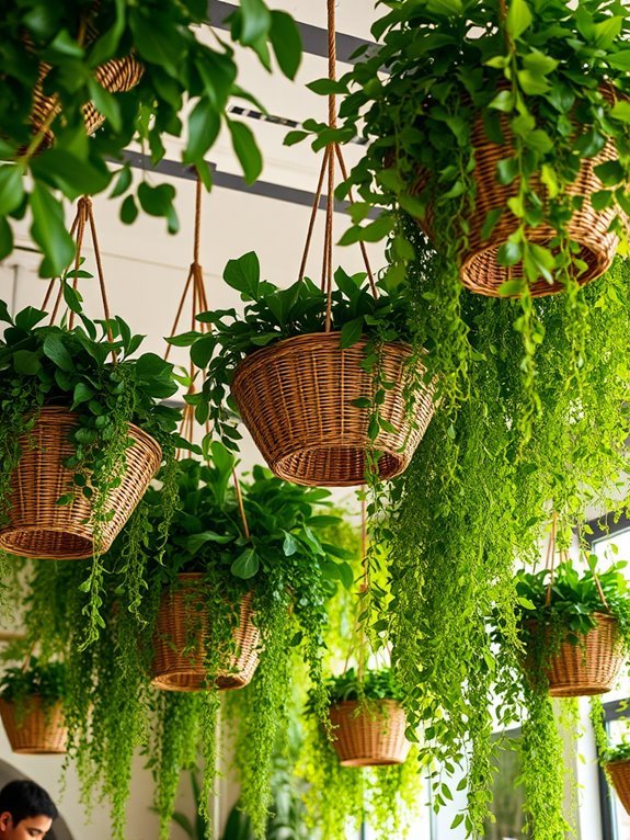 colorful floral hanging displays
