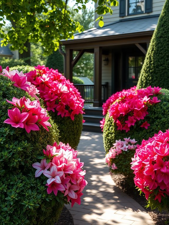 colorful flowering shrubbery blooms