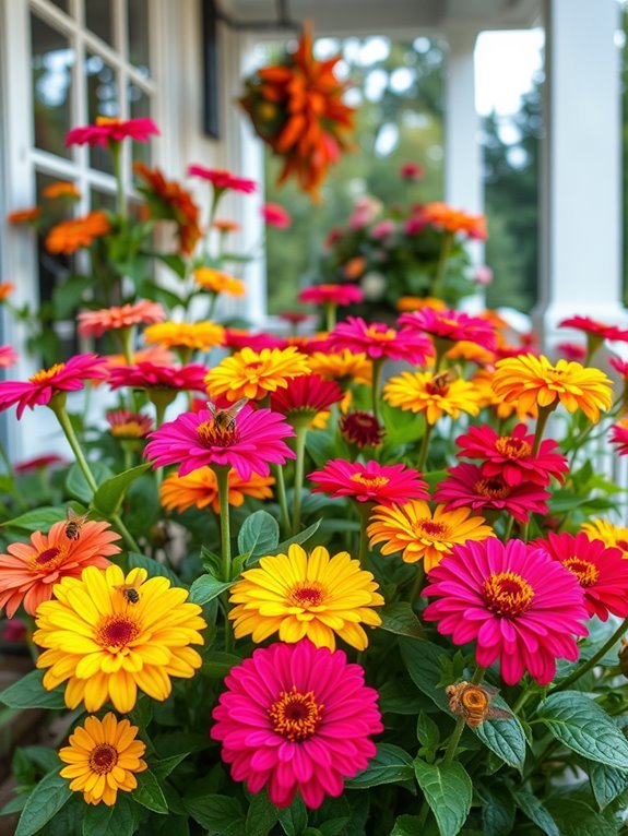 colorful garden flower blooms