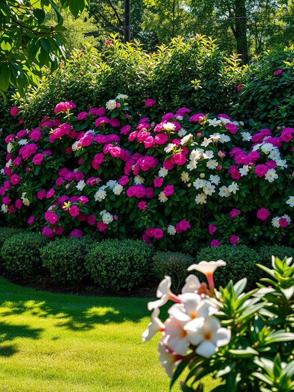 colorful garden shrub borders