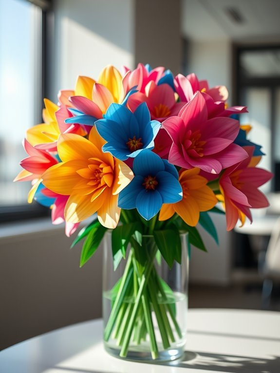 colorful handmade paper flowers