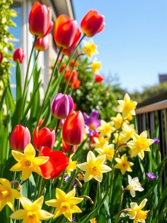 colorful spring flower display