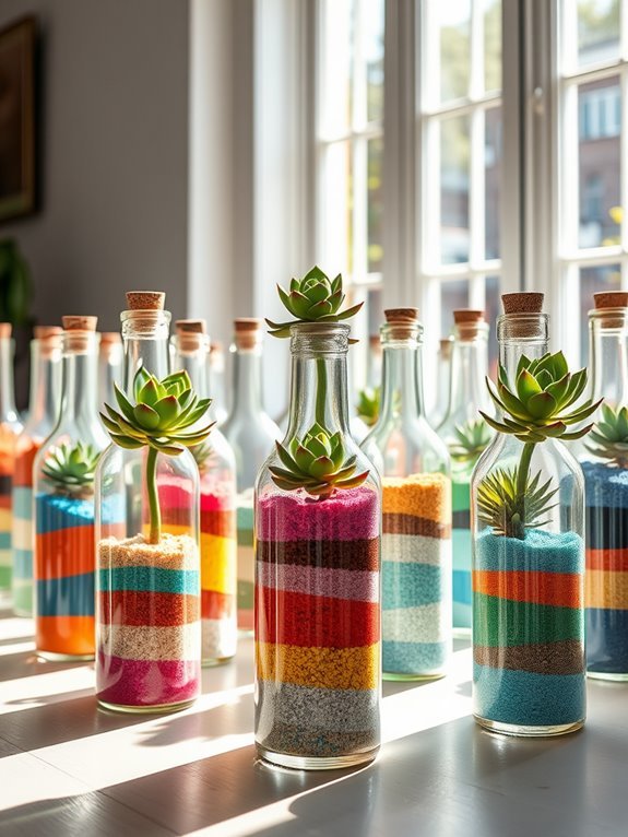 colorful succulent sand layers