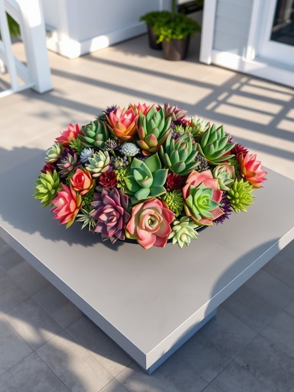 colorful succulent table decor