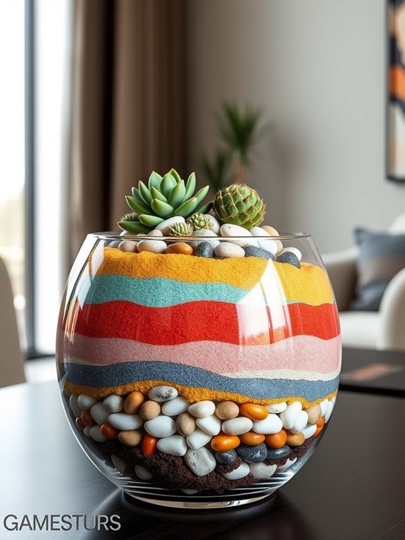 colorful terrarium with layers