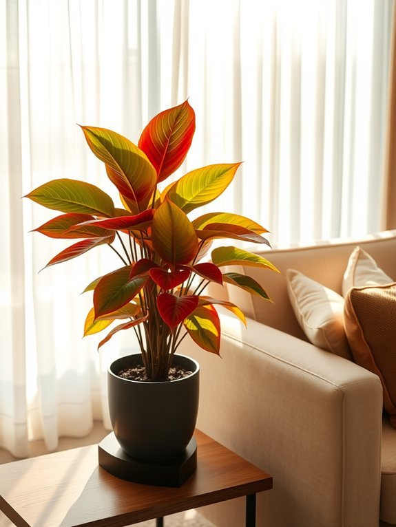 colorful tropical houseplant species