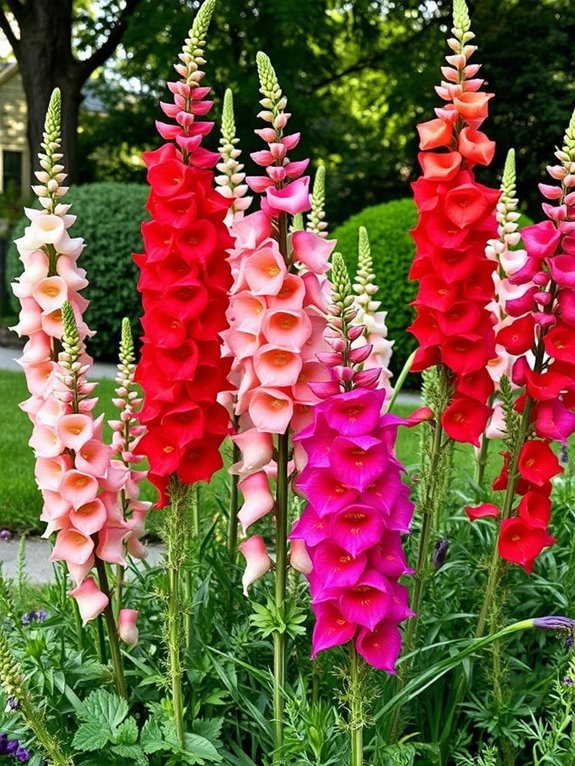 colorful vibrant garden flowers