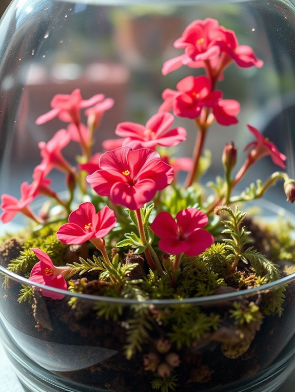 compact flowering geranium plants