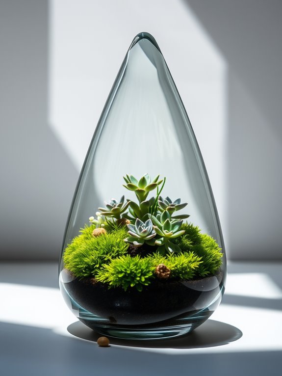 cone shaped glass container