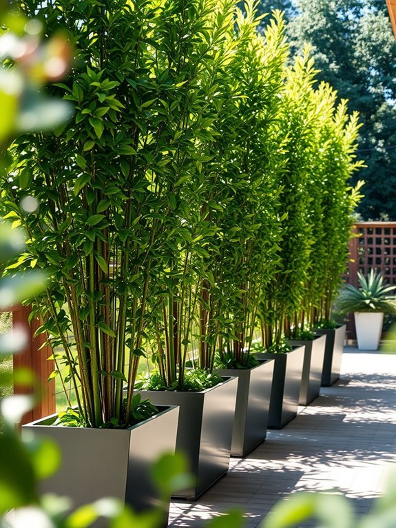 container grown privacy plants