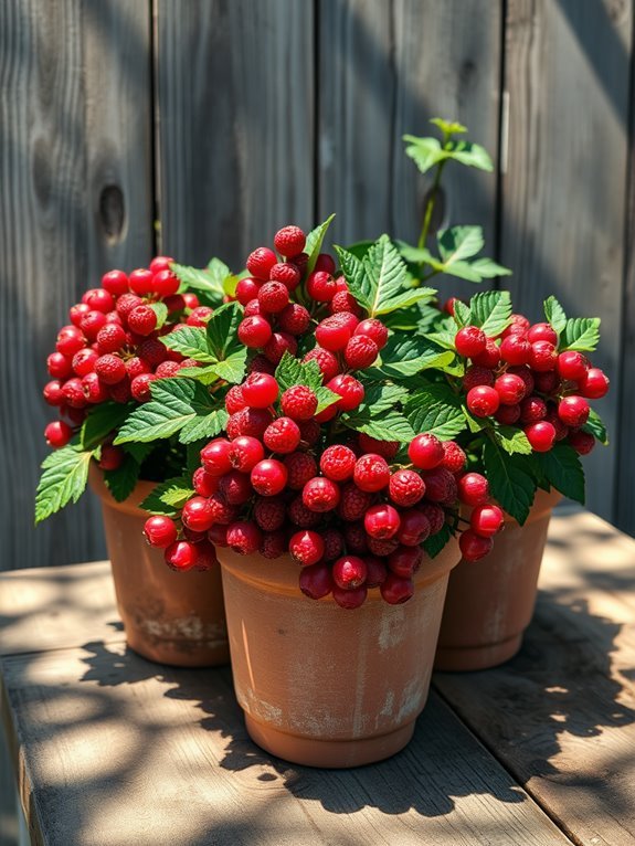 containerized fruit bearing plant