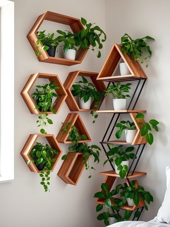 contemporary geometric shelf designs
