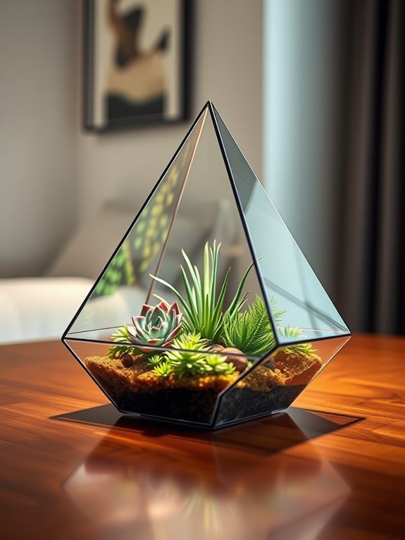 contemporary glass plant enclosure