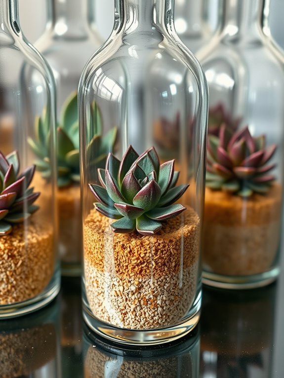 contemporary succulent art display