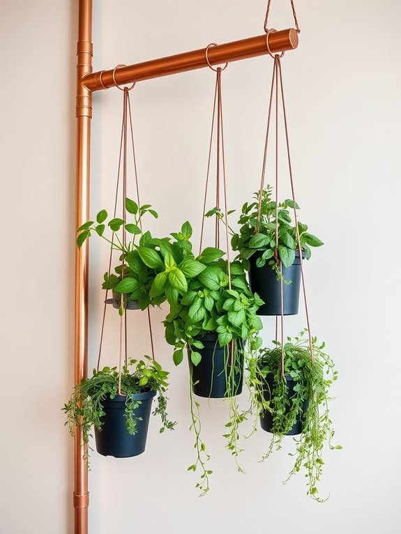 copper pipe garden planters