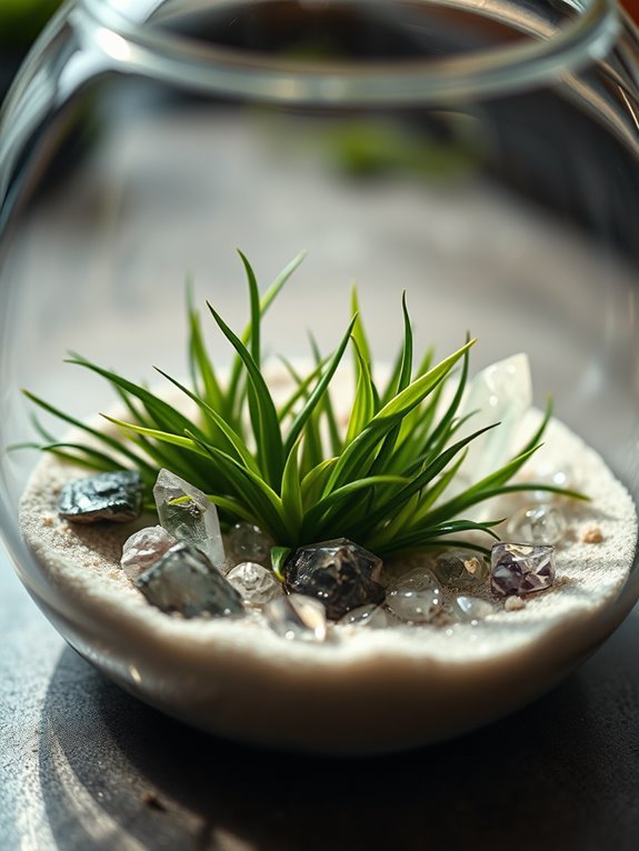 crystal adorned tranquil garden