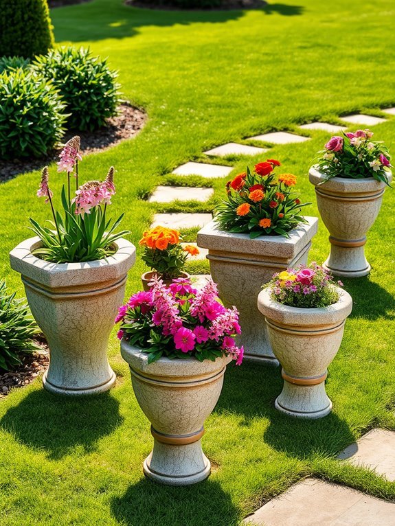 decorative artificial stone planters