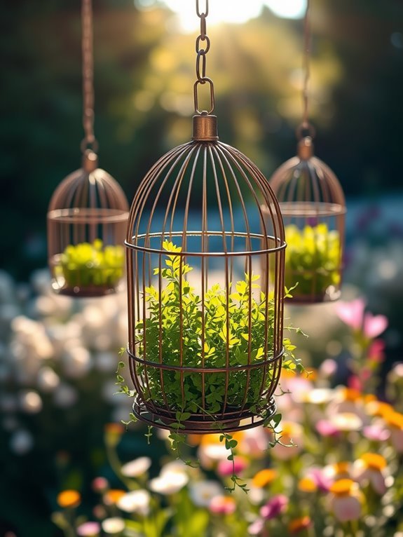 decorative birdcage flower pots