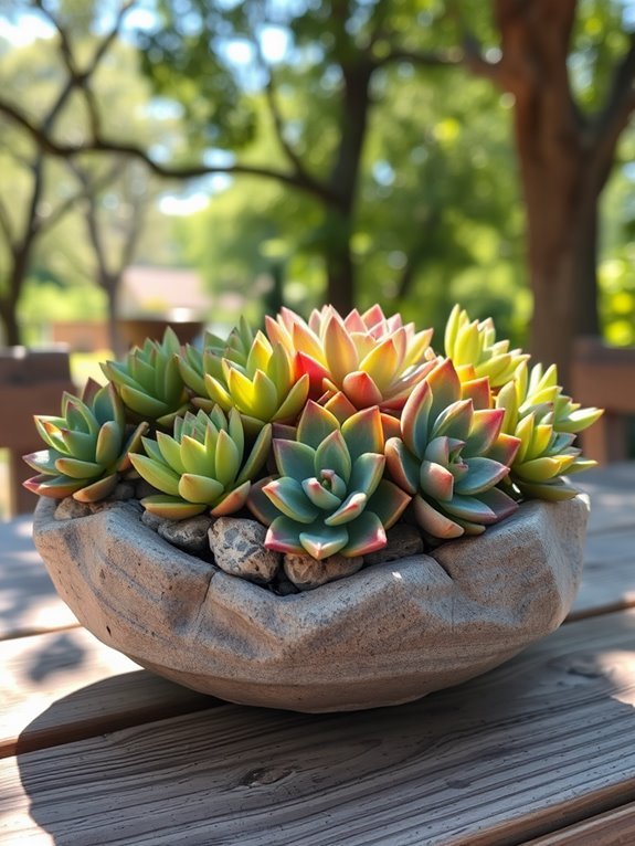 decorative bowls with succulents