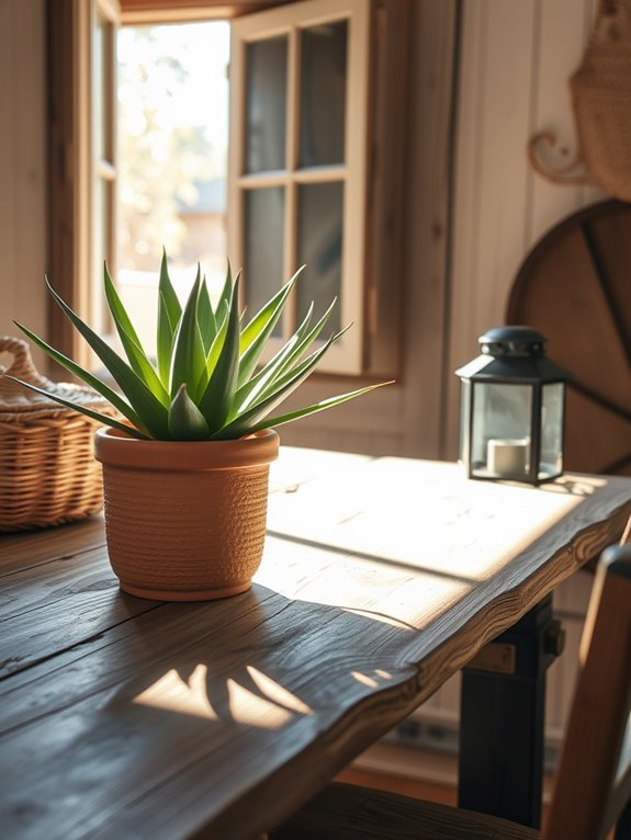 decorative faux agave plant