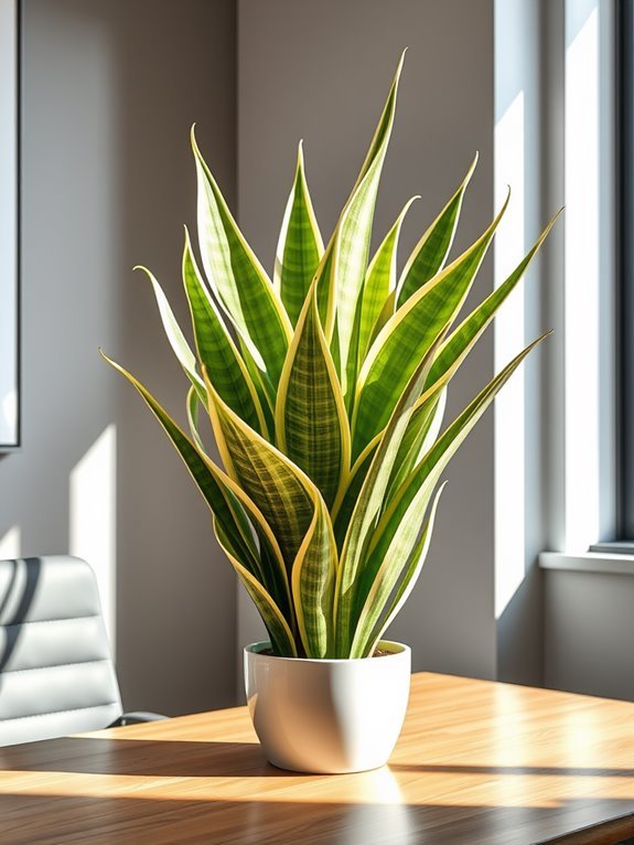 decorative faux snake plant