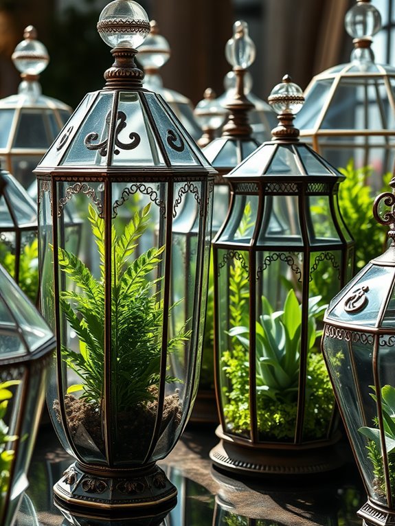 decorative glass plant display