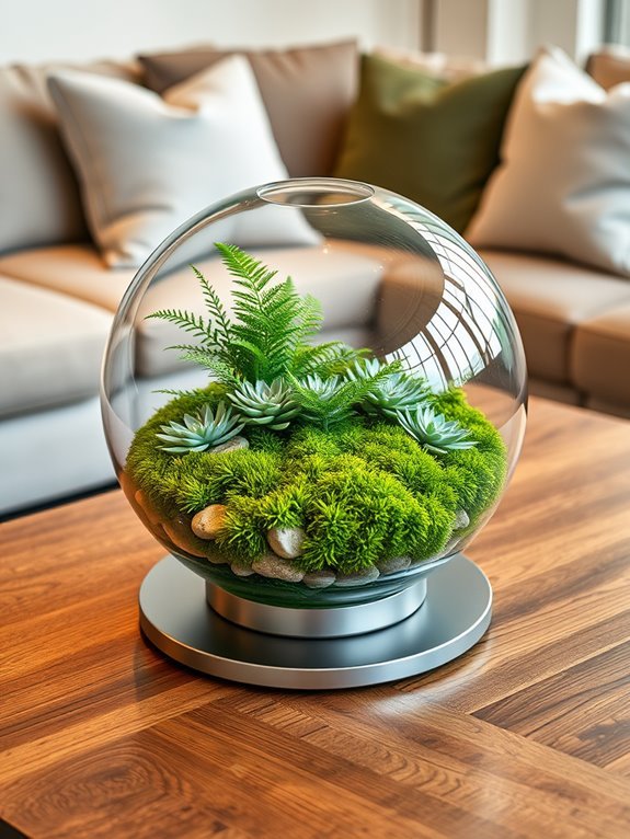 decorative glass plant display