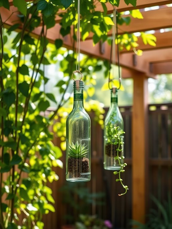 decorative glass planter chimes