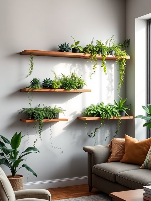 decorative planters on walls