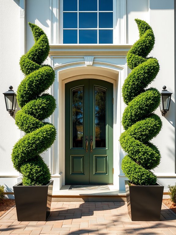 decorative spiral shaped shrub