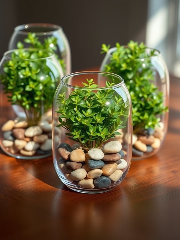 decorative stone terrarium arrangement