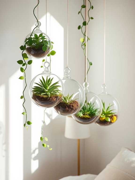 decorative suspended plant displays