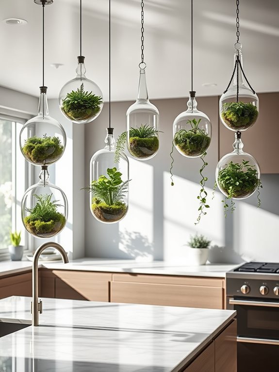 decorative suspended plant displays