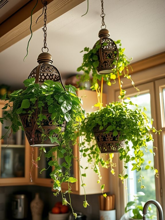 decorative suspended plant holders