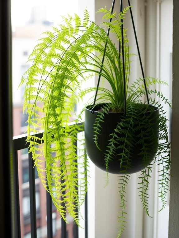 delicate green feathery fronds
