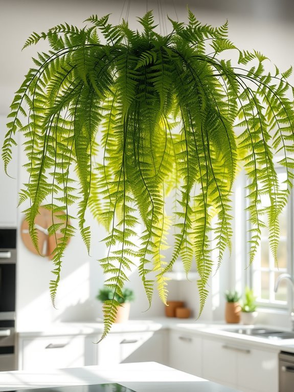 delicate green fern foliage