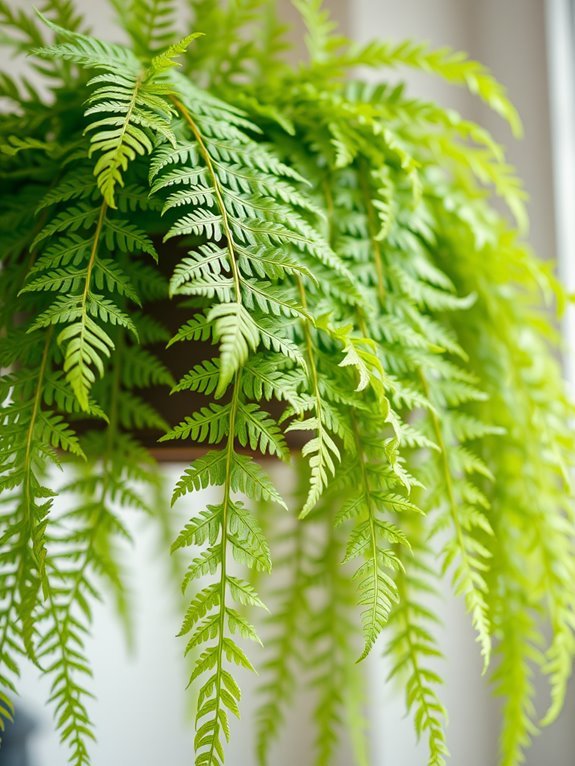 delicate green fern foliage