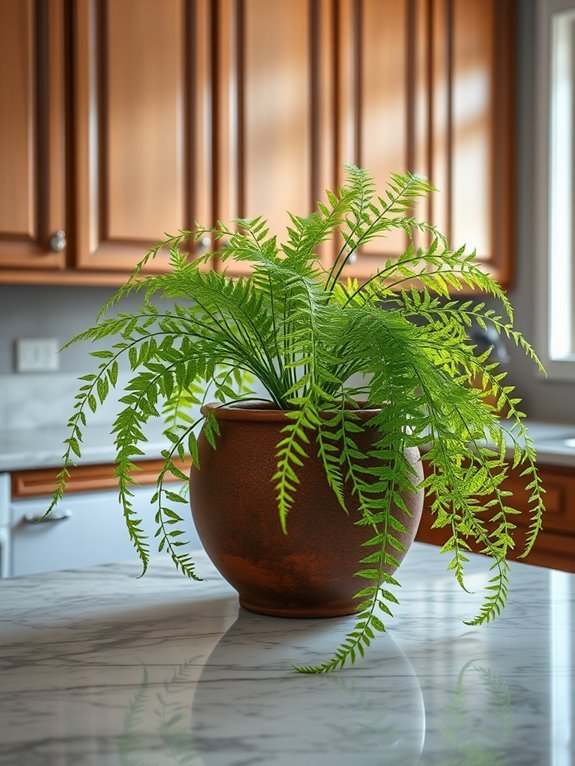 delicate lacy fern foliage
