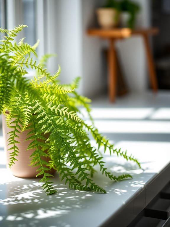 delicate lush evergreen fronds