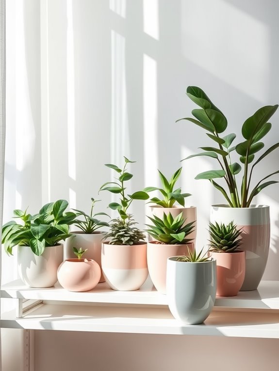 delicate pastel ceramic pot