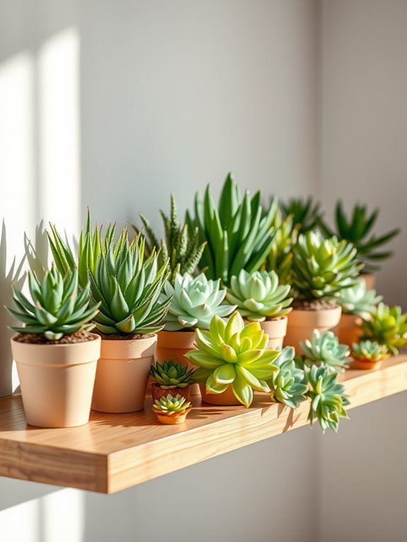 diverse assortment of succulents