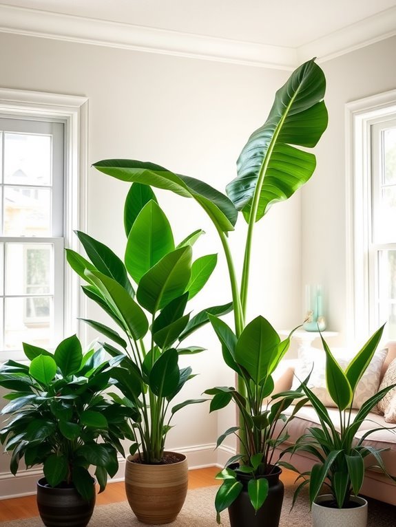 diverse indoor plant heights