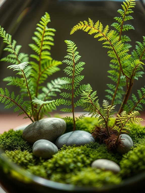 diverse types of ferns