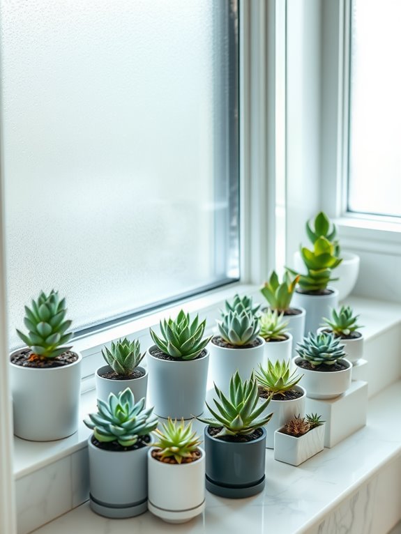 diverse types of succulents