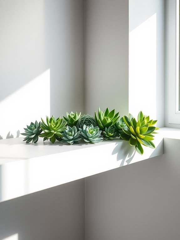 diverse variety of succulents