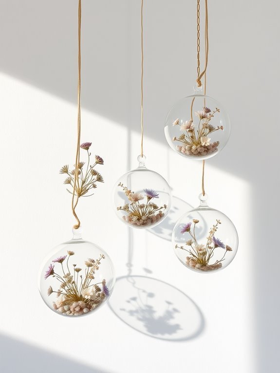 dried flower hanging terrarium