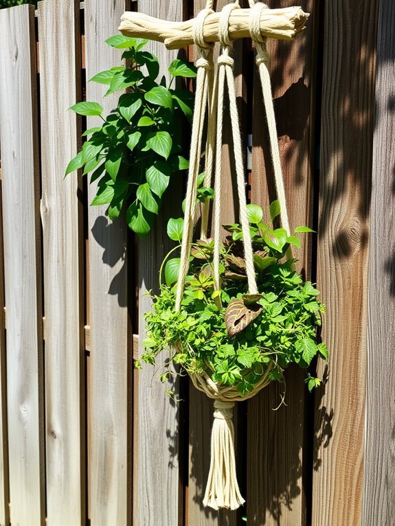 driftwood macrame plant holder