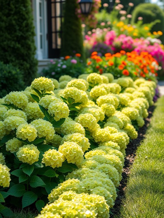 dwarf hydrangea with lime blossoms